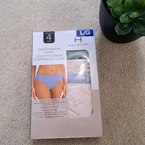 Halston 4 pack Smoothwear Bikini Underwear Size Large Panties Assorted Colours